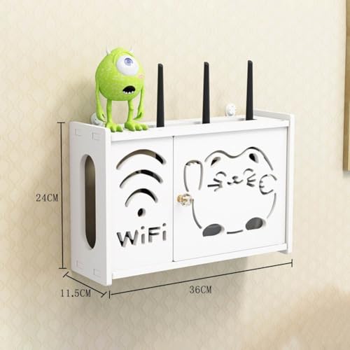 Support de routeur sans fil mural et cache-câbles WiFi moderne - 3