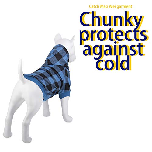 Hozz Blue Plaid Dog Sweatshirt Fashion Dog Hoodie Clothes Blue S - Image 5