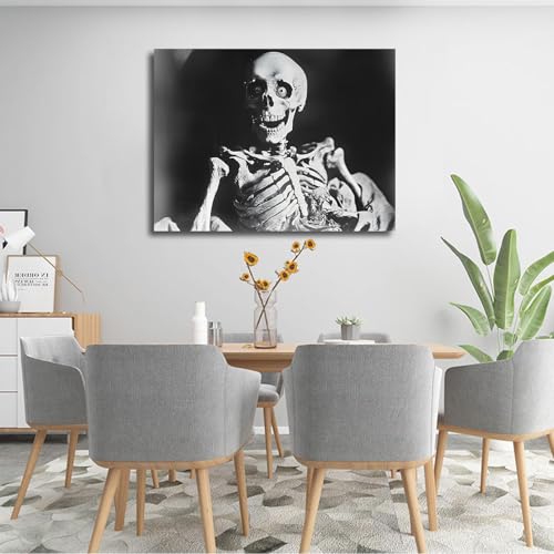 Toile crâne Halloween de qualité CHERHERART tableau déco pour chambre