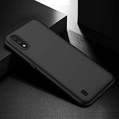 Image of Mobile Back Cover Case for Samsung A01 (Silicone Case|CameraProtection|Black SC1510)