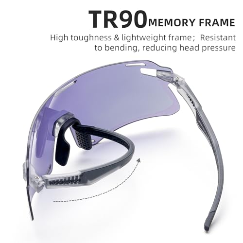 ROCKBROS Cycling Glasses Sports Sunglasses with Anti Blue Lenses Men Cycling Glasses MTB Biking Sunglasses, Medium2