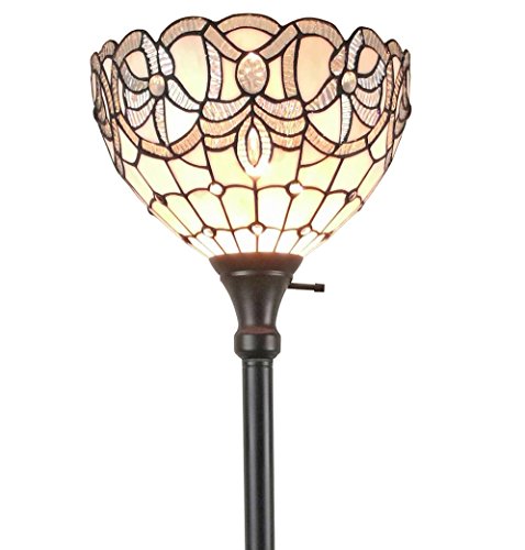 Amora Lighting Tiffany Style Floor Lamp Floral Torchiere Standing 72