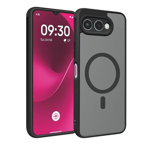 Ermorgen Magnetische Handyhülle Kompatibel für Telekom T Phone 3 Hülle/T-Mobile Revvl 8 Voller Schutz Kratzfest Stoßdämpfend rutschfeste TPU Handyhülle für T Phone 3 - Schwarz