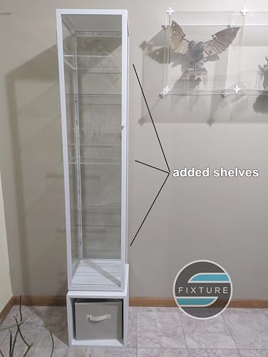 Acrylic Shelf for IKEA Blaliden 3/16"" with White Brackets and Hardware, BD-100001A-2-W (White Bracket)