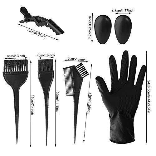 Hicdaw 18Pcs Hair Dye Coloring Kit Hair Kit with Mixing Bowl and Comb for DIY Hair Coloring