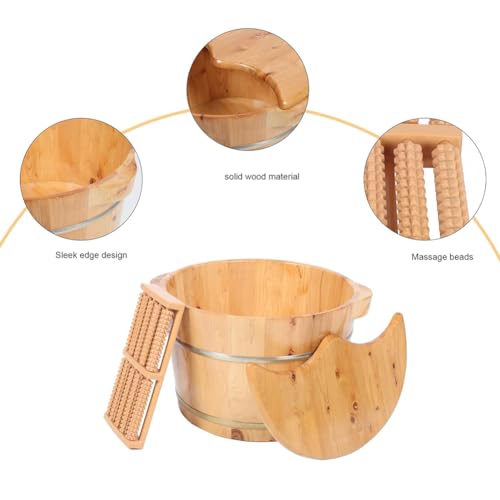 Bañera de pies de madera con tapa aislante sólida miniatura 5