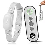 PATPET Shock Collar for Dogs - 4000FT Dog Training Collar with Remote, IPX7 Waterproof 4 Modes(Beep/Vibration/Shock) Dog Shock Collar, Rechargeable E-Collar for Small Medium Large Dogs (Light Grey)