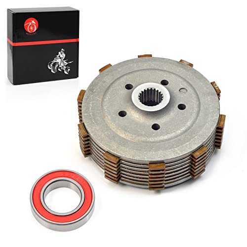Moto1988 Clutch Center Inner Hub & Pressure Plate & Clutch Friction Plates Kit For Honda 400Ex Trx400Ex Sportrax 400 1999 2000 2001 2002 2003 2004 Oem 22121-Hn1-000 22350-Hn1-000 #TOP2