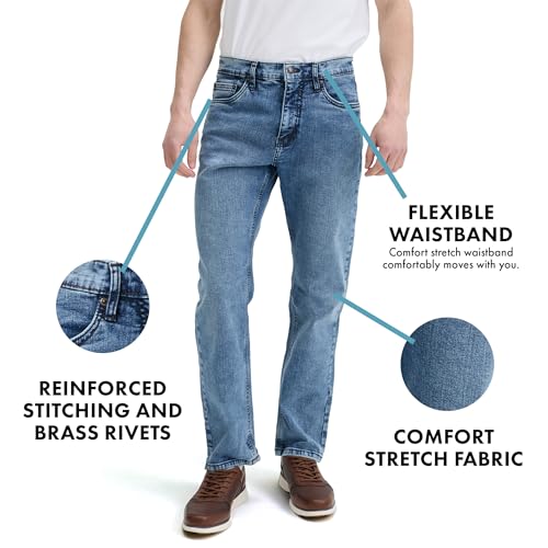 Urban Star Mens Jeans Relaxed Fit – Straight Leg Stretch Jeans for Men – Ultimate Comfort Superflex Pants