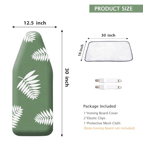 Image of SheeChung 12.5 inchx32 inch Small Ironing Board Cover and Pad,Fits Mini Table Top Ironing Board,Extra Thick Padding,Elastic Cord&Fasteners,Heat Resistance(Ironing Board Not Included)