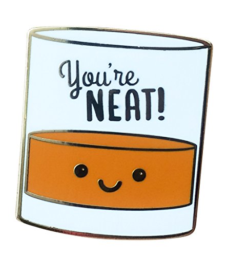 TINY BEE CARDS -"You're Neat" Hard Enamel Pin Whiskey and Alcohol Pun