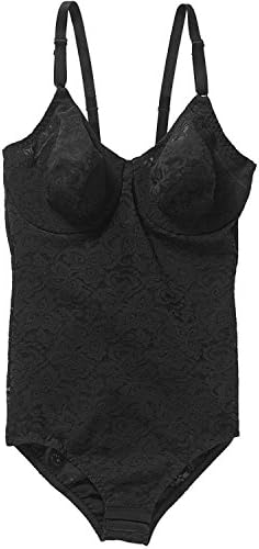 Flexees by Maidenform Firm Control allover Lace Bodysuit, Style 3008 (38D, Black)