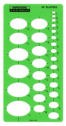 Rapidesign 40-Degree Ellipse Template, 1 Each (R70-40)