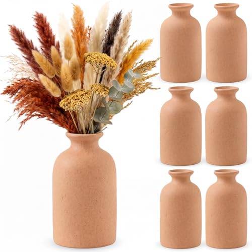 Maxdot 6 Pcs Small Ceramic Vase, 5 Inch Modern...