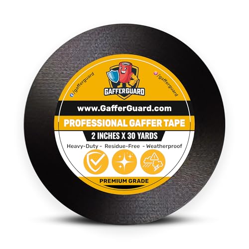 Image of Real Professional Grade Gaffer Tape 2 inch x 30 Yards, Heavy Duty Gaffers Tape, Non-Reflective, Multipurpose, Durable, Repair Tape for Books, Cars, Cables, Doors and Windows, Black
