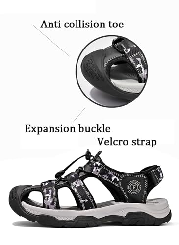 Mens Sandals Leather Hiking Slides Sport Slippers Fisherman Beach Shoes Closed Toe3