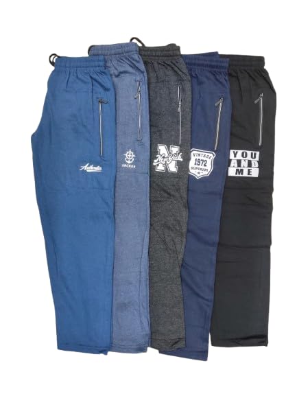Boys Track Pants Combo (5 Pc) | SRT Cotton Rich Lightweight Tracks | Non-Jogger Style | Sports & Night Wear-picture-24