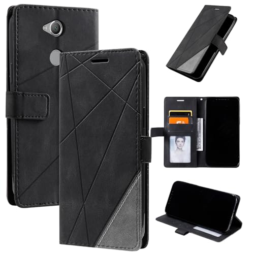 Kukoufey Compatible with Sony Xperia XA2 Ultra Protective Case,Compatible with Sony Xperia XA2 Ultra H3213 H3223 H4213 H4233 Case Flip Pu Leather Cover Black