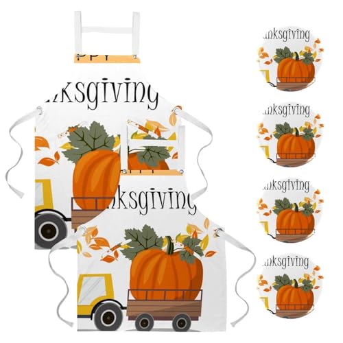 Tablier de cuisine anti-taches pour pâtisserie et restaurant lot de 2 avec broches