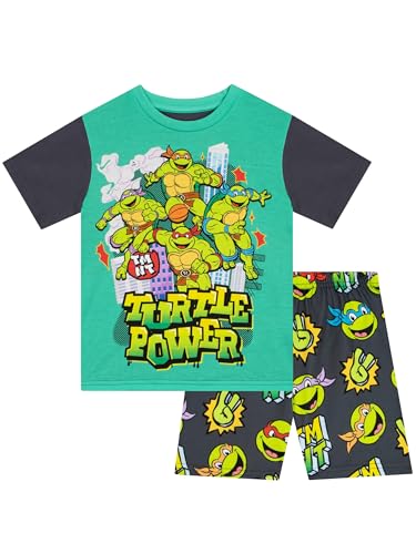 Teenage Mutant Ninja Turtles Pyjamas Pyjama Court TMNT | Vêtements de Nuit d’été pour garçons | Gris 7-8 Ans
