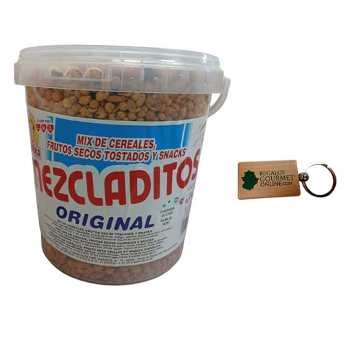 Cubo Mezcladito Cóctel de frutos secos Churruca con llavero Adri - Cubo 3,5 kg formato Horeca de surtido de apertivos (Grande, Original)