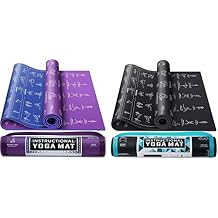 2x Instructional Yoga Mats with Carrying Strap