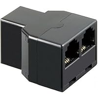 CABLEPELADO RJ11-Telefonsplitter | Doppeladapter | Splitter | 6P4C | Schwarz