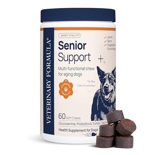 Veterinary Formula Smart Vitality Senior Support Dog Supplements 60ct – Senior Dog Vitamins to Help Promote Mobility, Hip & Joint, Immune Health – Dog Multivitamin with Glucosamine and Chondroitin