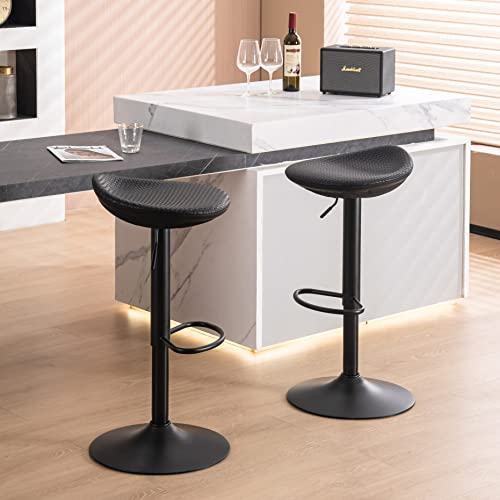 Younuoke Swivel Bar Stools Set Of 2 Adjustable Tall Counter Height Barstools Modern Armless Bar Chairs For Counter Kitchen Island, Black #TOP4