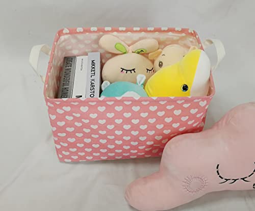 Image of MAIZMZ Girls Storage Basket Pink Valentine's Day Gifts Basket Waterproof Organizer Nursery Bins Toy Box for Organizing Home /Dorm /Kitchen /Pet /Office /Closet /Shelf /Room Decor
