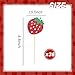 HOKPA Strawberry Cupcake Toppers, 36 Pcs Strawberry Cupcake Picks for Fruit Theme Baby Shower Birthday Party Supplies