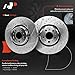 A-Premium 13.23 inch (336mm) Front Drilled and Slotted Disc Brake Rotors + Ceramic Pads Kit Compatible with Select Volvo Models - XC90 2003-2014, 6-PC Set