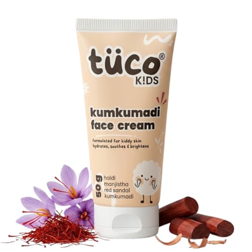 Image of Tuco Kids Kumkumadi Face Cream | Lightweight, Non Greasy & Fast Absorbing | Infused with Kumkumadi, Red Sandal Majistha & Turmeric | Fights Tan, Brighten Skin & Reduce Dull Spots | SLS & Paraben Free | Safe for Baby-50gm