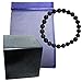 Shungit (Schungit) 9cm WÜRFEL + SCHMUCK ARMBAND 8mm Kugeln. 4-tlg BIO ENERGIE SET für positive Lebensenergie + Energieausgleich + Harmonie + Aura-Schutz. TÄSCHCHEN & BESCHREIBUNG. 81912-9