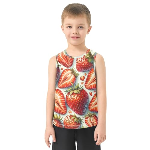 susiyo Strawberry Fruits Boys Sleeveless Tank Top Girls Athletic T Shirt2