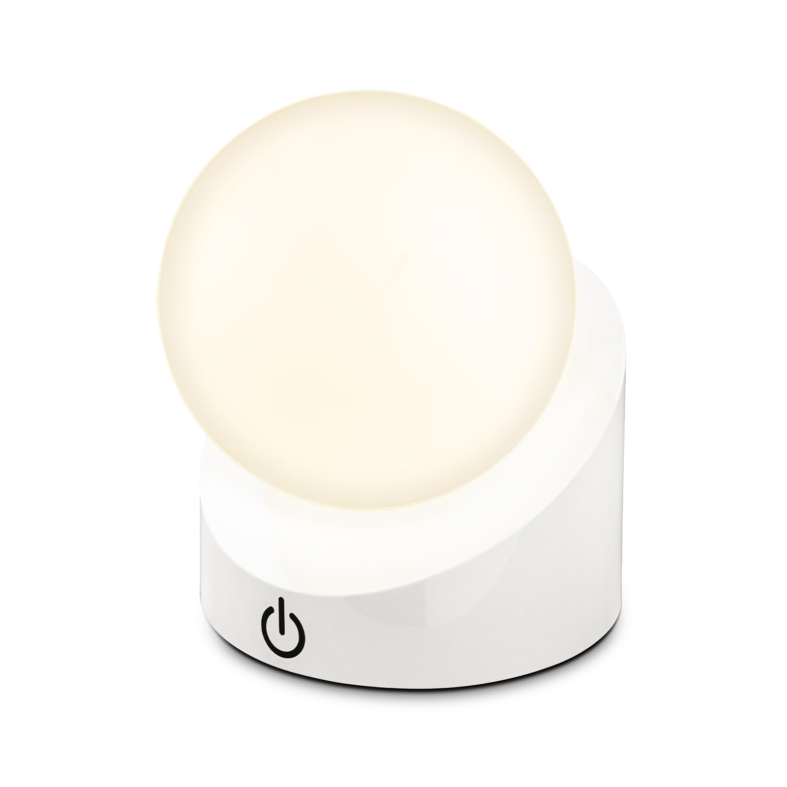 BRILONER - Mini LED Table lamp Wireless IP54 with Touch, dimmable in Steps, Rechargeable Battery & Light Source Exchangeable, Bedside lamp, Ball, LED lamp, Outdoor lamp, 10x8x9 cm, White