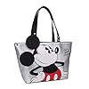 Disney Mad About Mickey grote tas, zilverkleurig, robuust en duurzaam, Dim 41 x 25 x 14 cm