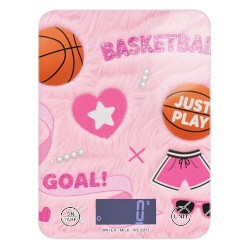 Báscula para pesar Personas Balanza de Tela con Bola de Cesta Suave Estampado Rosa Balanza de Alimentos Bariátrica 5kg/5g Báscula de Peso Precisa Gramo con 4 Unidades para Dieta, Asados, Comidas