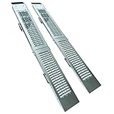 WERKA PRO Rampe de Chargement Pliable 180 cm - 2 Pièces - Facilite l’Accès aux Voitures et Remorques - Charge Max 450 kg - Structure en Acier Antidérapante - Encombrement Minimum