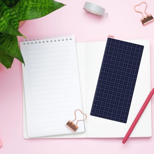 Thenshop 5 Pack Weeks Navy x Pink Pencil Board Reusable Notebook Accessory, Flexibility Layout Grids with Ruler Scale - Thumbnail 7