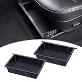 BANKKY 2PCS Under Seat Storage Box for Tesla Model Y 2025 2024 2023-2020, TPE Underseat Storage Tray Car Accessories for Front/Back Under Seat Organizer, Washable & Waterproof Hidden Tray
