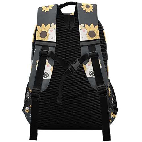 MCHIVER Cute Hamster Sunflower Backpack for Boys Girls Schoolbag Laptop Book Bags for School Students Casual Daypack for Teens Travel2