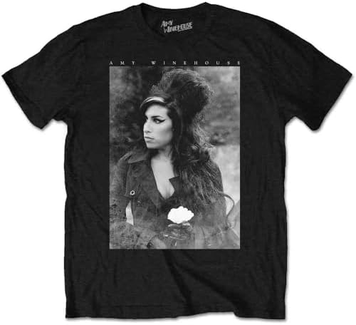 Amy Winehouse Men's Flower Portrait T-Shirt Black image 5