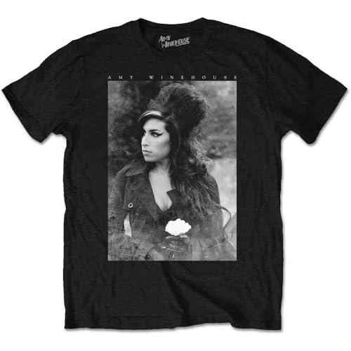 Amy Winehouse Men's Flower Portrait T-Shirt - Black, Medium