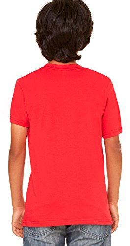 Bella + Canvas Youth Jersey Short Sleeve Tee (Dark Grey Heather) (L)3