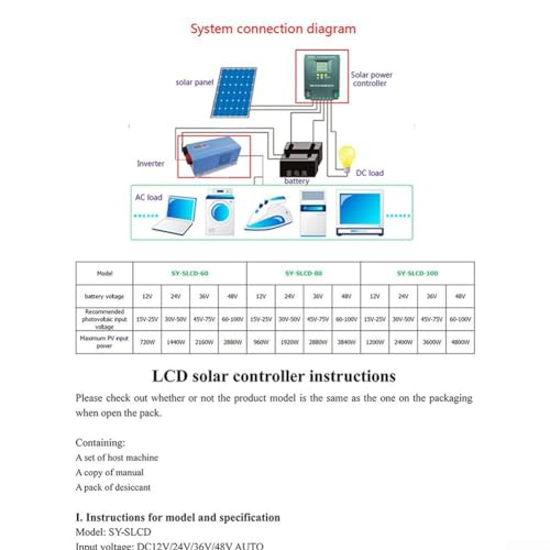 Miniatura 5 de Hasaller Controlador De Carga Solar Mppt De 60 A 80 A 100 A, 12 V-48 V, Controlador De Carga Solar, Regulador De Pantalla Lcd, Controlador De Carga Inteligente Para Batería De Litio Inundada Agm De