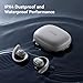 Sanag Open-Ear True Wireless Bluetooth 5.3 Headphones with Mic, Over The Ear Earbuds Noice Reduction with Earhooks, Clear Calls, Rich Bass, IPX4 Waterproof, 56H Playtime for Running, Workout, Beige