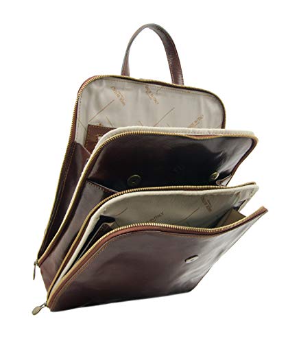 Time Resistance Leather Backpack Convertible To Shoulder Bag - Handmade For Laptops Up To 12 Inches Daybag Rucksack #TOP5