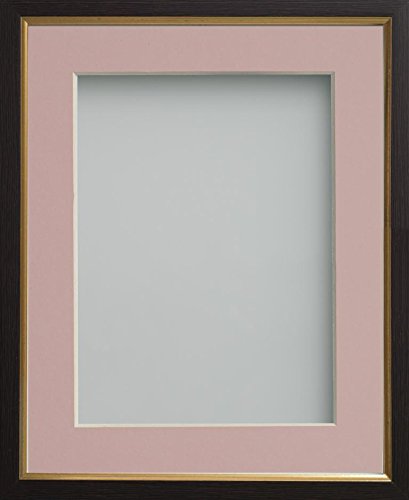 Cadre photo noir bord doré 8x6 pouces Drayton Frame Company avec passe-partout 6x4
