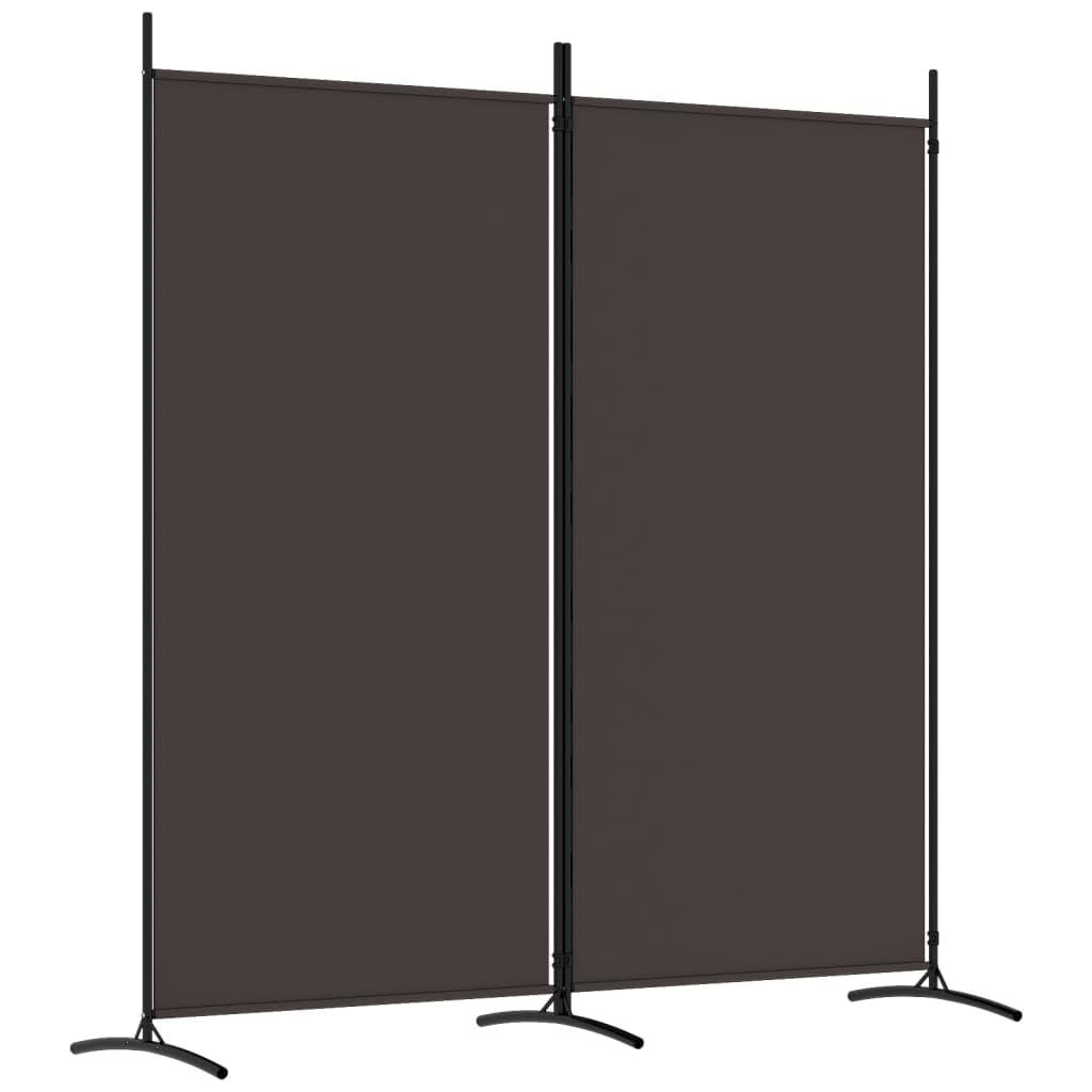 vidaXL 2-Panel Room Divider Folding Privacy Protection Screen Room Separator Paravent Wall Partition Panel Screen Brown 175x180 cm Fabric